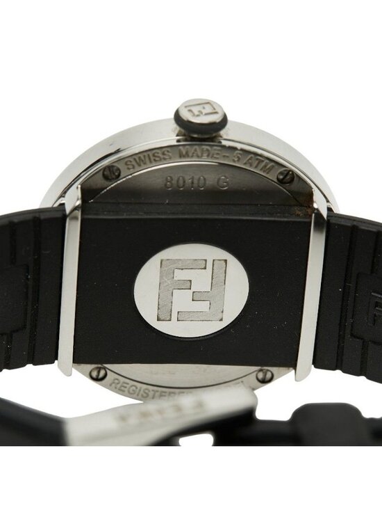 Fendi Busla Watch Black Silver Stainless Steel Rubber main image 6